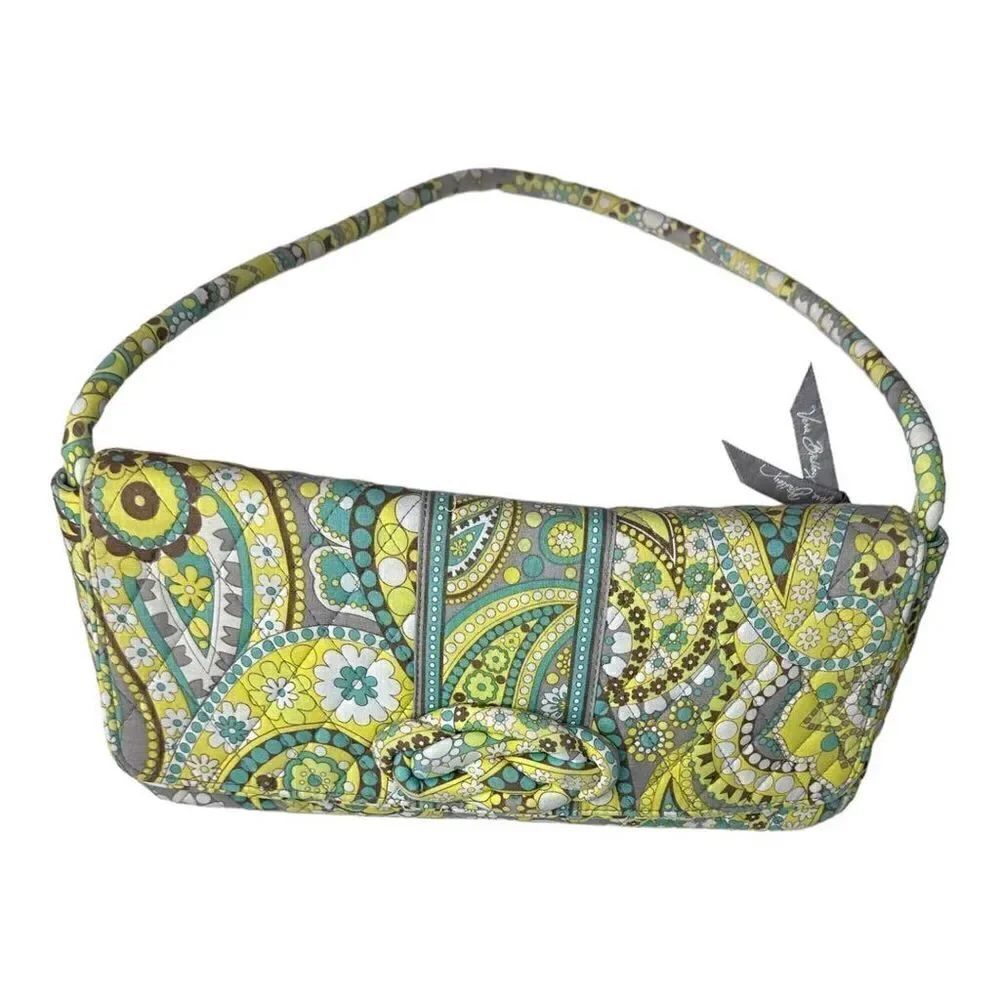 Vera Bradley Knot just a shoulder bag Lemon Parfait clutch yellow white grey tur
